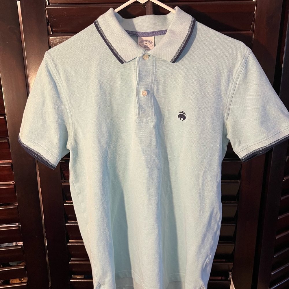 Brooks Brother Polo Light Blue Size M Slim